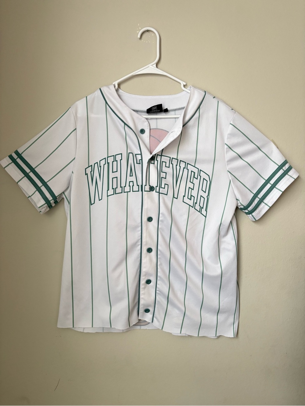 The Simpsons Lisa “Whatever” Baseball Jersey Shirt Size M White Green
